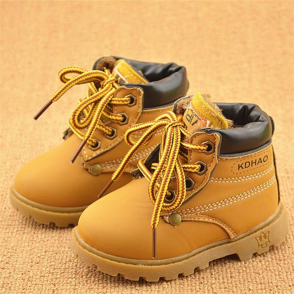 

spring autumn winter children sneakers martin boots kids shoes boys girls snow boots casual shoes girls boys plush fashion boots t200701, Black;red