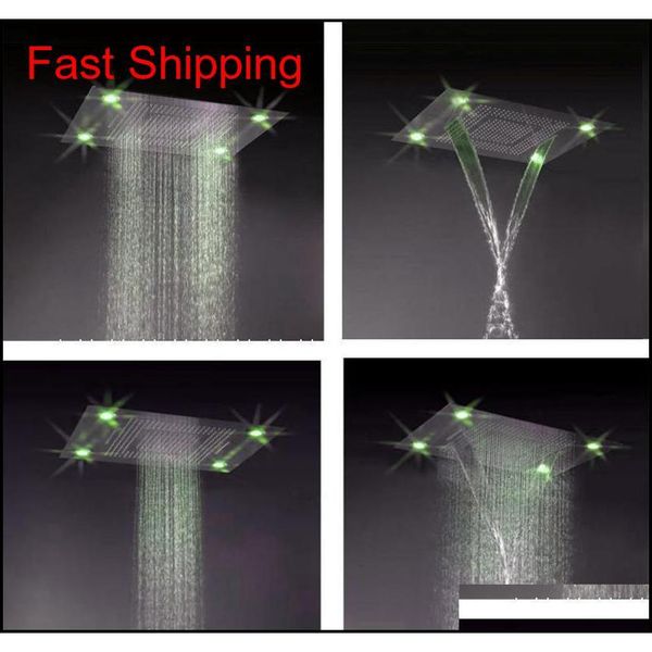

led shower head 31"x24"(80x60cm) sus304 embeded ceiling 3 function big waterfall jllrai sinabag