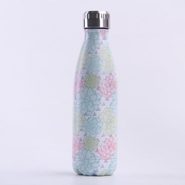 

центр термос стали холодной воды waterbottles бутылки изолированный лопух шейкер дружественные цветочные 500мл eco cup велосипед колба из не