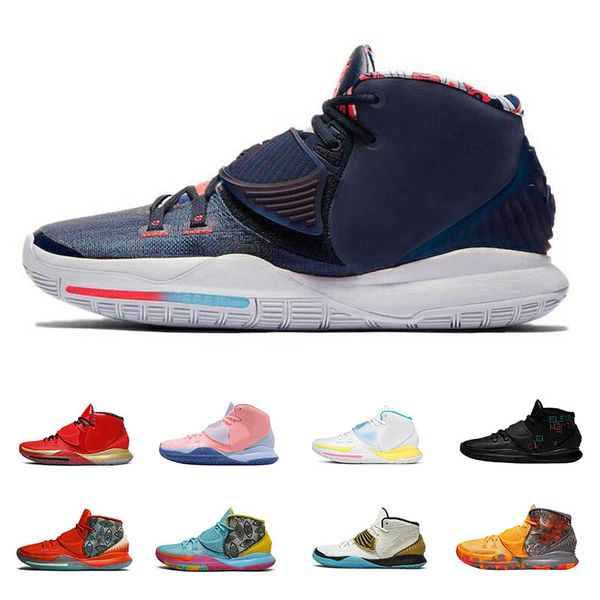 

kyrie 6 мужские баскетбольные туфли хьюстон лос-анджелес нью-йорк токио исцелить мир берлин тайбэй гуанчжоу шанхайские мужские спортивные кр