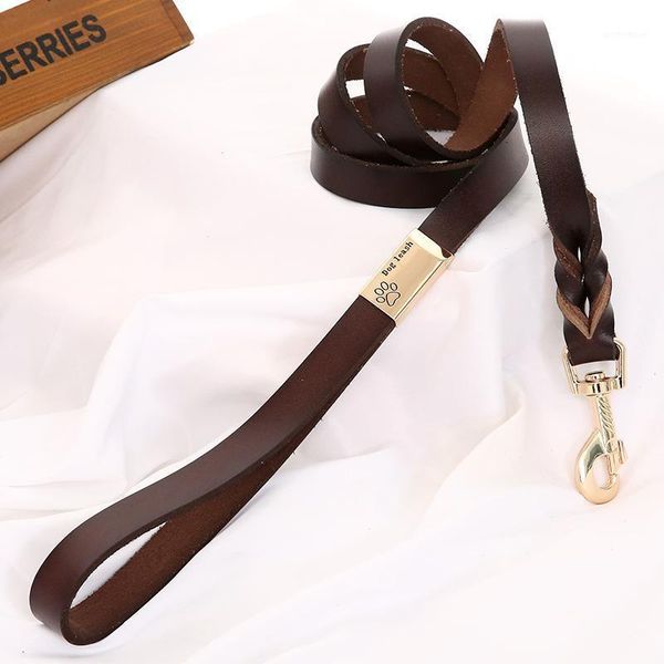 

dog collars & leashes 100% genuine leather leash 1.2/2.0cm 120cm real pet leads training for small medium large dogs products1