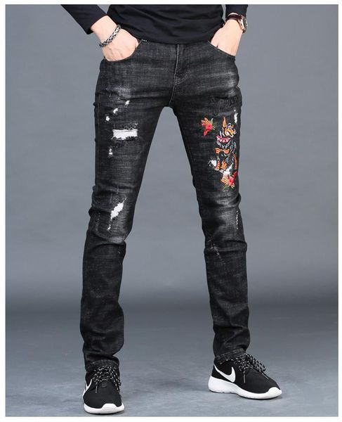 

men's jeans yk12285 fashion 2021 runway european design party style clothing, Blue
