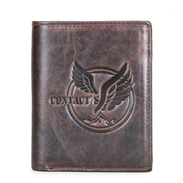 

wallets vertical three-fold genuine leather men's wallet multi-functional practical cow leather1, Red;black