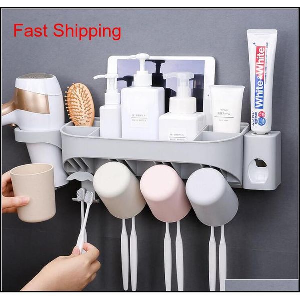 

multifunction toothbrush holder set with hair dryer rack,bathroom organizer storage,wall mounted mati qyltry dh_seller2010