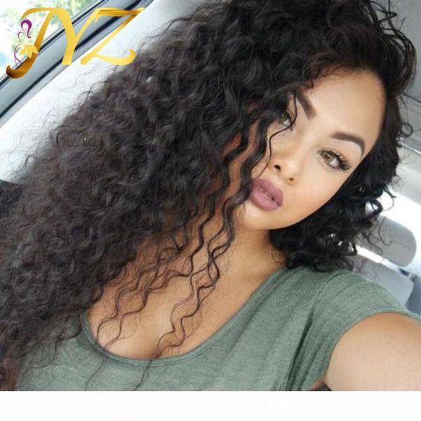 

goldleaf hair pre plucked deep curly human hair wigs malaysian peruvian full lace wigs lace front wig with natural hair line, Black