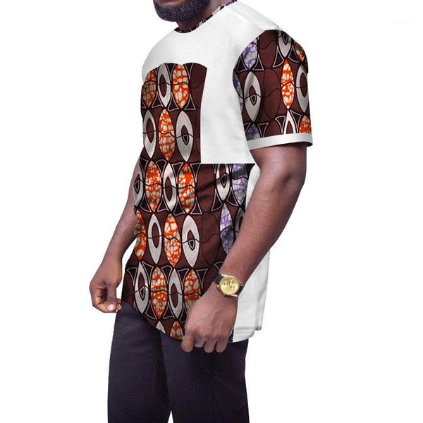 

fashion causal men shirts bazin riche 100% cotton african print patchwork mens shirt traditional african clothing wyn4671, Red