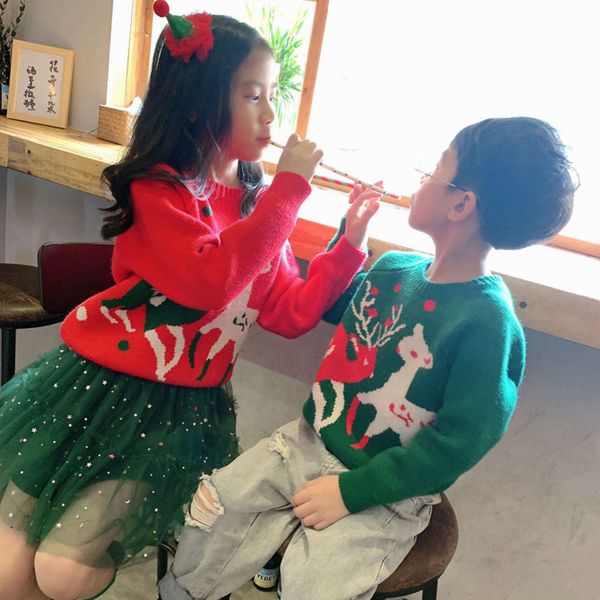 

christmas autumn new sweater in korean and children's winter 2020, Blue