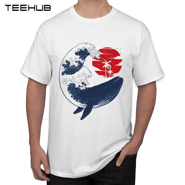 

teehub fashion vintage design the whale wave print men t shirt short sleeve funny t shirt casual men cool tee sport hooded sweatshirt hoodie