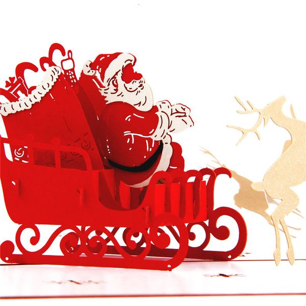 

fashion creative christmas greeting cards simple hollow handmade paper card red christmas greeting cards for gift