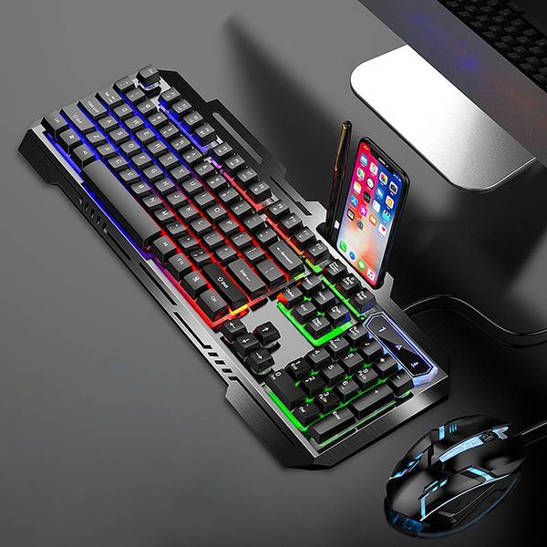 

new mechanical gaming keyboards mouse combos fully programmable usb wired keypad with luminescent backlight computer keyboard