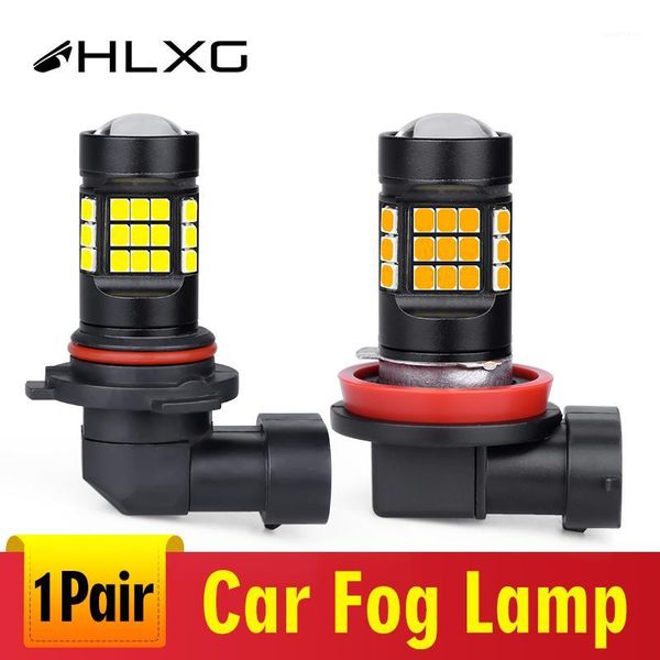 

hlxg h11 led fog lamp yellow white 9006/hb4 9005/hb3 car automobile bulb lamp h8 h9 auto fog light 12v 36w 6000k 3000k1