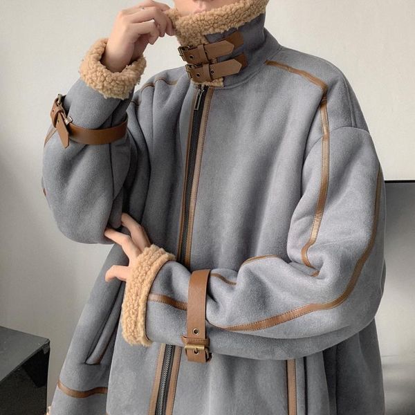 

men's down & parkas lamb wool winter jacket men fashion korean style bubble coat, Black