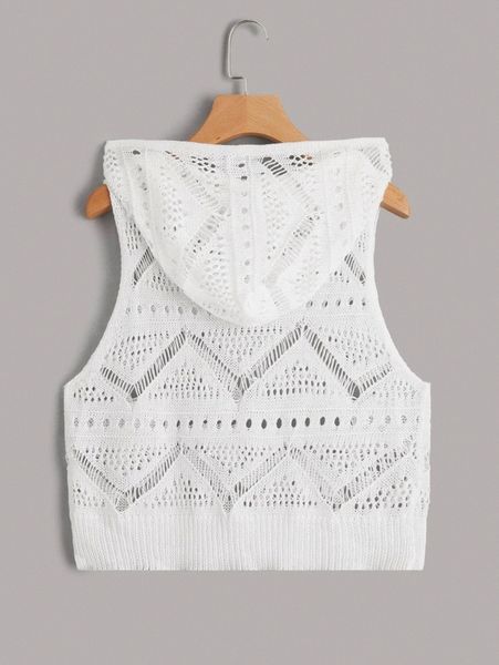 

hollow out knitted cover up 91jj#, White;black