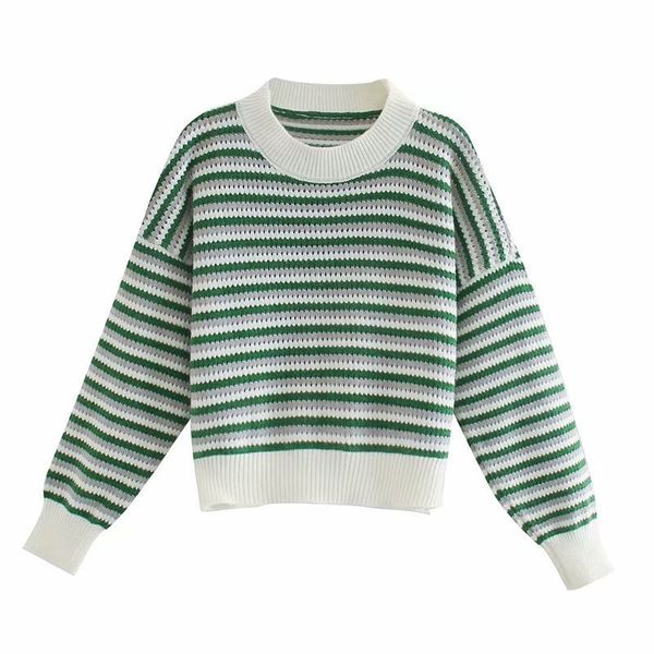 

2021 new style autumn europe and the united states women's twist is hollow-out sweater color matching set of head 8291 zeru, Black;white