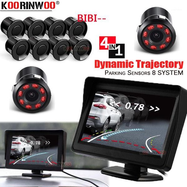 

koorinwoo electromagnetic parktronic lcd screen video parking sensors 8 buzzer front camera car rear view camera jalousie buzzer1