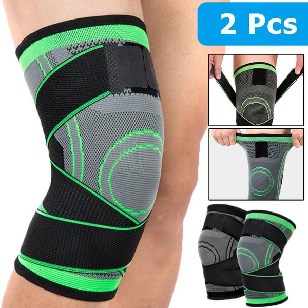 

1pair men women sports knee support compression sleeves joint pain arthritis relief running fitness elastic wrap brace knee pads, Black;gray