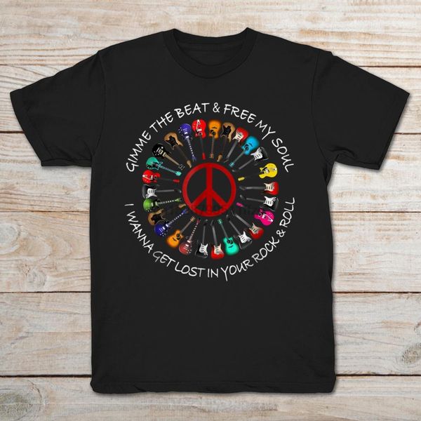 

hippie guitar gimme the beat and my soul i wanna get lost in your rock and roll t-shirt sport hooded sweatshirt hoodie