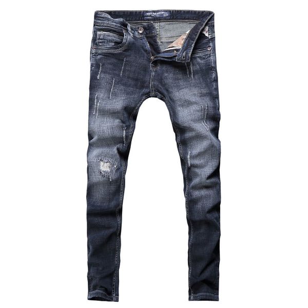 

2021 new new men's designer brem fashion black streetwear thin color fit classic denim pants buttons i2c5, Blue