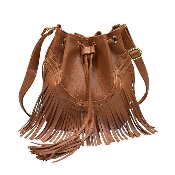 

shoulder bags pu leather fringe tassel women handbag messenger crossbody bag woman lady bohemian hippie hobo