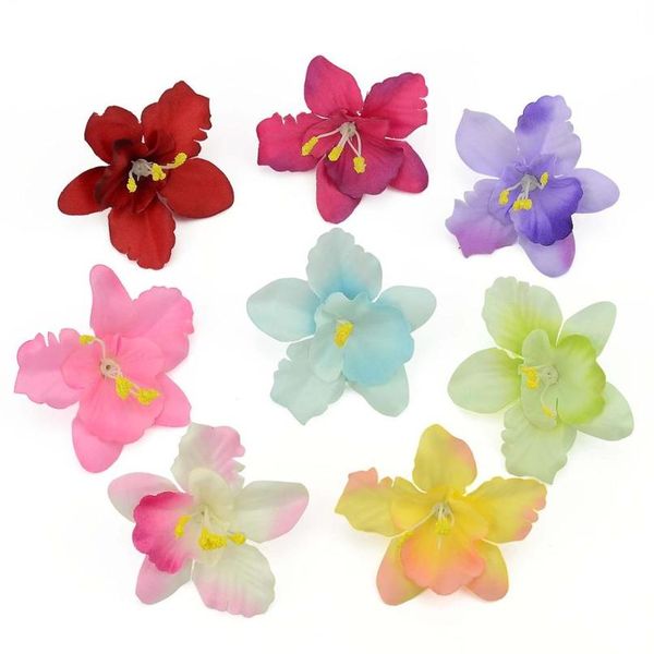 

24pcs 7cm real touch artificial phalaenopsis silk orchid flowers heads scrapbooking garland fake flower for wedding de sqcipt