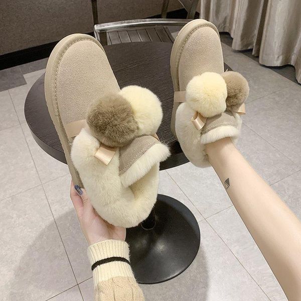 

2020 winter boots women shoes woman zapatos mujer botas australia shoes women boots rain snow ankle leather fur buty bot, Black