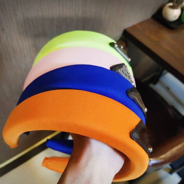 

sponge headband hairband designer for women 7 colors hair accessories vintage pure colors rubber band girls, Silver