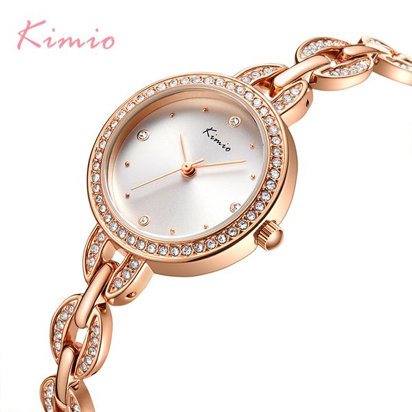 

kimio brand small dial women bracelet watch 2018 luxury diamond quartz watches ladies crystal dress wristwatch clock reloj mujer t200420, Slivery;brown