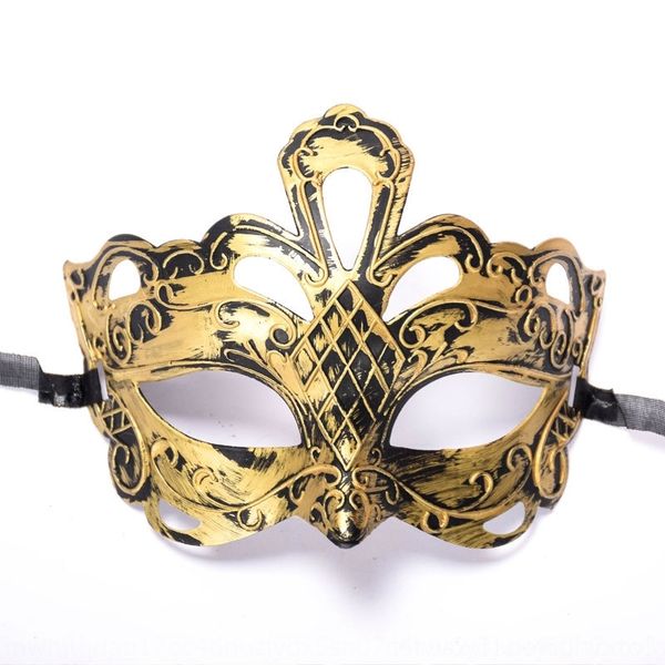 

hlkw9 new halloween antique men's halloween antique jazz bronze half face mask roman ancient carved men's mask gtfdy