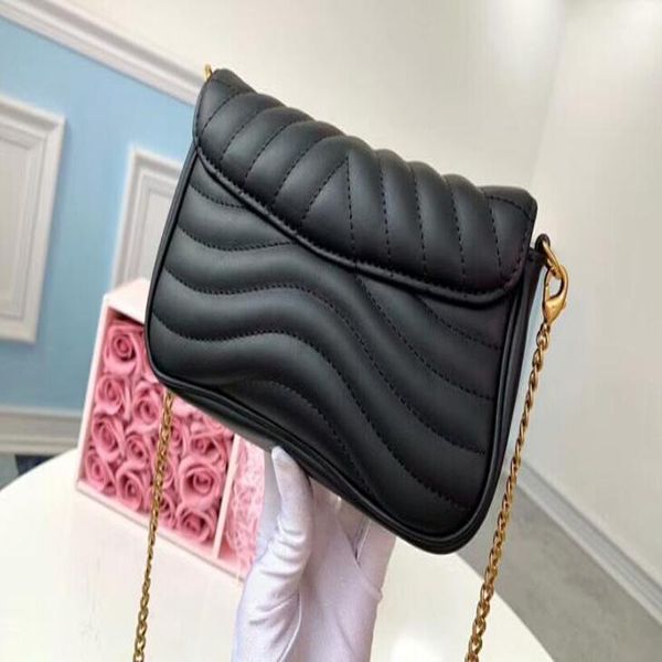 

chain quality 18cm new 5a wave m63929 pochette shoulder bag,calfskin leather,with dust bag+box,dhl eld9n mukk