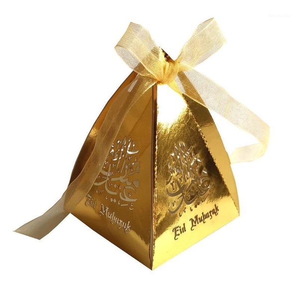 

gift wrap 50pcs laser cut hollow candy box muslim ramadan festival container openwork golden silver chocolate storage1