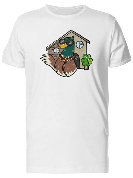 

rich duck with house doodle men's tee -image by tee tee shirt sport hooded sweatshirt hoodie