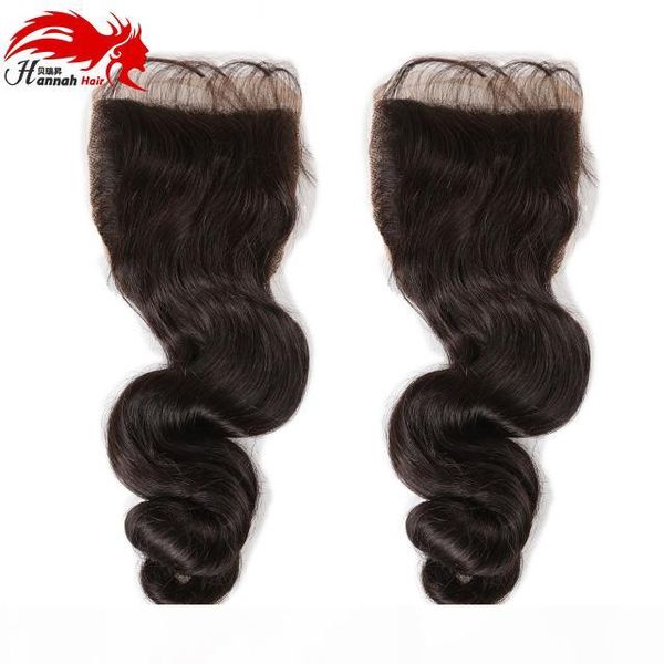 

style brazilian hair lace closure body wave bleached knots swiss lace 4"*4" human hair lace closure, Black
