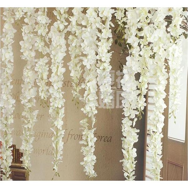 

new arrival elegant artificial hydangea silk flower vine home wall hanging wisteria garland 14 colors availab jlltmy lajiaoyard