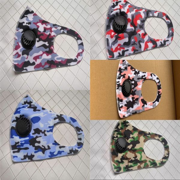

kids ice silk breathing valve mask anti-dust adjustable face masks camouflage mask washable reusable valve masks gga3539 183 g2