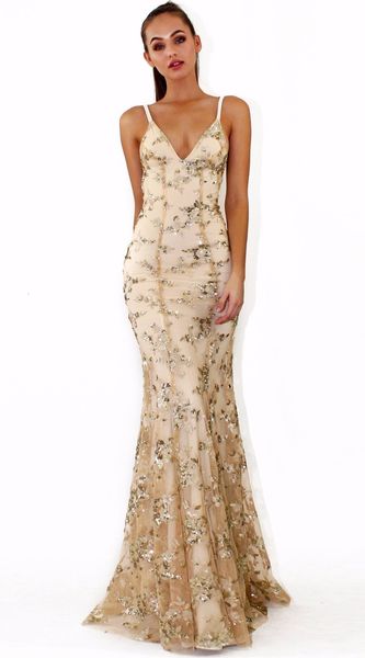 

2021 new sier gold sequined club evening party women stretch mesh overlay bandage backless v neck floor length maxi f1pe, Black;gray