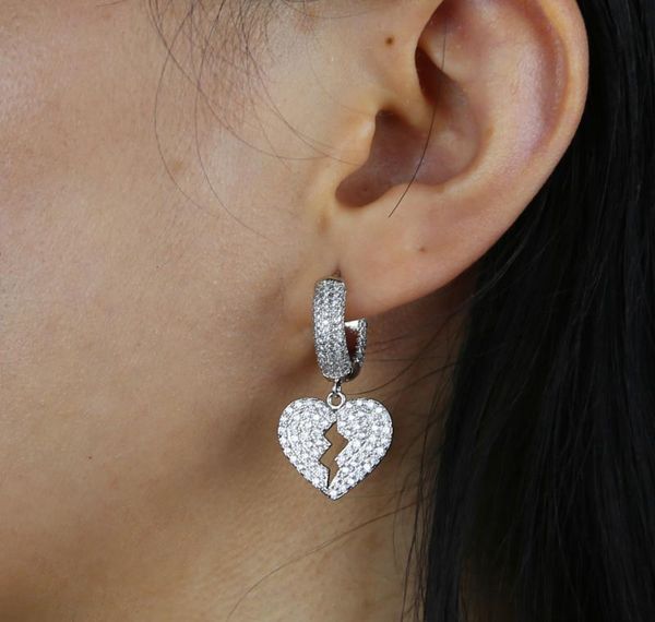

new broken heart dangle charm hoop earrings for lady geometric hanging earrings female big modern jewelry oor wmtbaq bdegarden, Golden;silver
