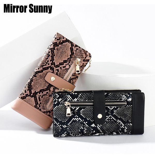 

новый snake распечатать сотового телефон женщины длинного кошелек европейской американской мода большая емкость сумка сцепление сумка женски