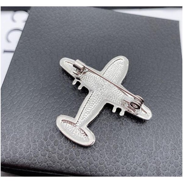 

cute airplane brooch women girls rhinestone pearl fashion modern aircraft brooch suit lapel sqcbzh beauty888, Gray