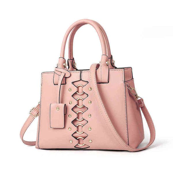

shopping bags famous designer brand women rivet leather handbags luxury ladies hand purse fashion shoulder 220309