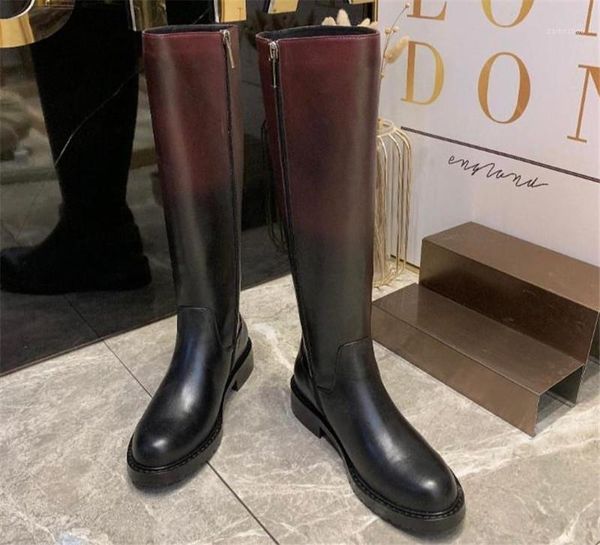 

ankle boots british vintage classic genuine leather boots woman thick heel motorcycle women shoes, Black