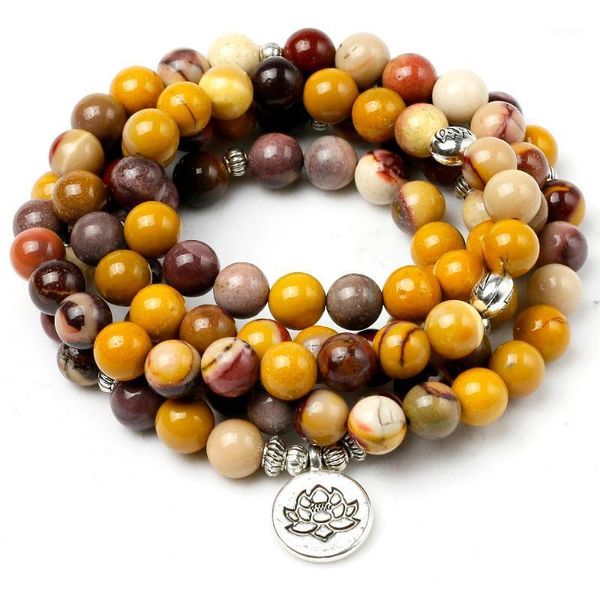 

natural mookaite energy beads bracelet women men lotus buddha om tree charm necklace pendant handmade jewelry1, Black