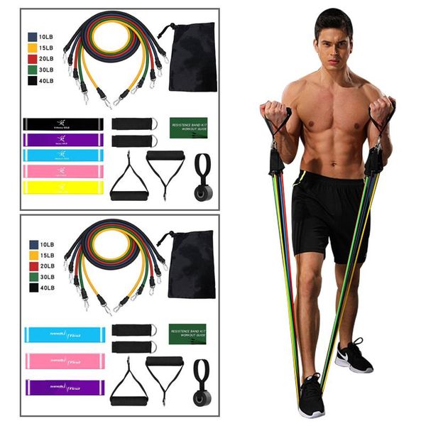 

resistance bands 17pcs/15pcs/11pcs set training exercise tubes pull rope elastic belt workout home expander fitness equipment