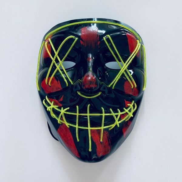 

neon led halloween mask glow in dark mask light up scary skull face mask funny masks masquerade masks party cosplay supply gift vt0382