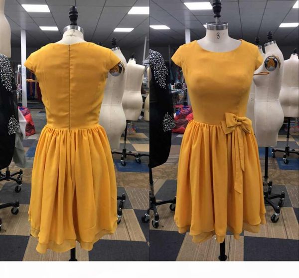 

short cocktail with zipper real chiffon jewel custom made bow pics short sleeves aline with dresses vfjet