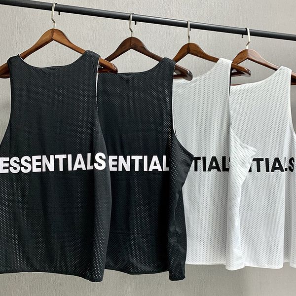 

high 2020 street tide brand fashion style men designer vest t-рубашка туманная сетка жилет страх перед богом экспертиза кербная одежда рубаш, White;black