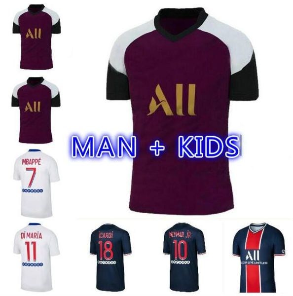

mbappe icardi soccer jersey 20 21 maillots de football shirts 2020 2021 kean verratti men + kids kit uniforms enfants maillot foot, Black;yellow