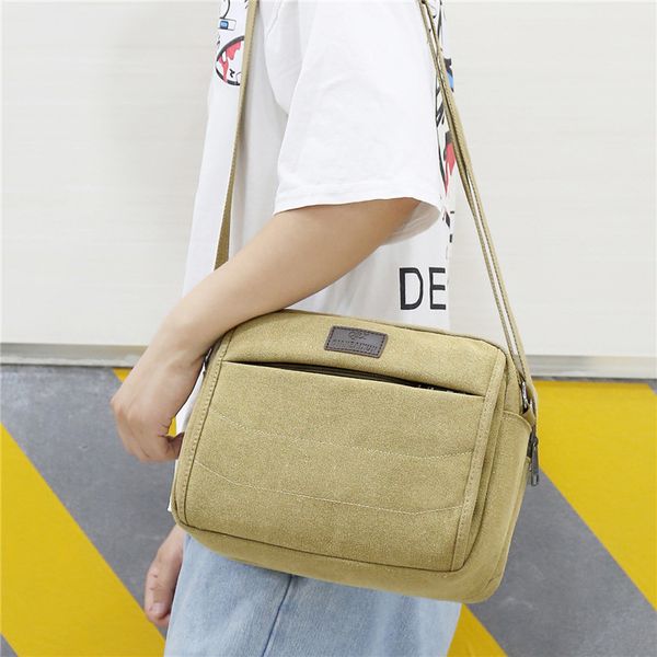 

breathable new canvas retro style mens bag shoulder messenger bag city commute pouch women m180220