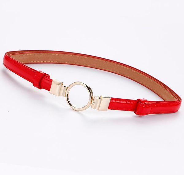 

мода новый бренд paint pu кожаный ремень для женщин тонкий пояс дама баммербунды для платье золотой круг пряжка бесплатная регуляция ремни j, Black;brown