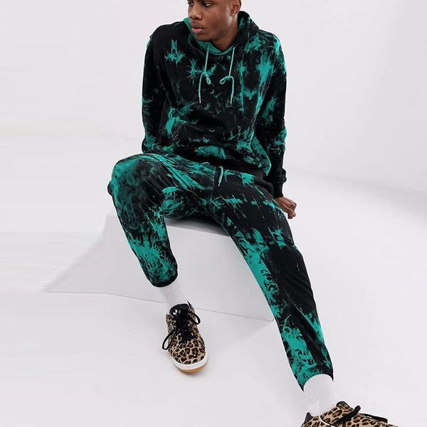 

gym clothing 2021 autumn and winter men's casual suit 3d digital printing squandered hooded sports men, White;black