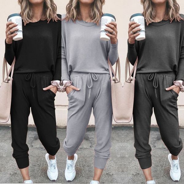 

gsxp0 2020 spring and autumn casual suit spring and sleeve new women's loose solid color long autumn new suit 6ssmg, Gray